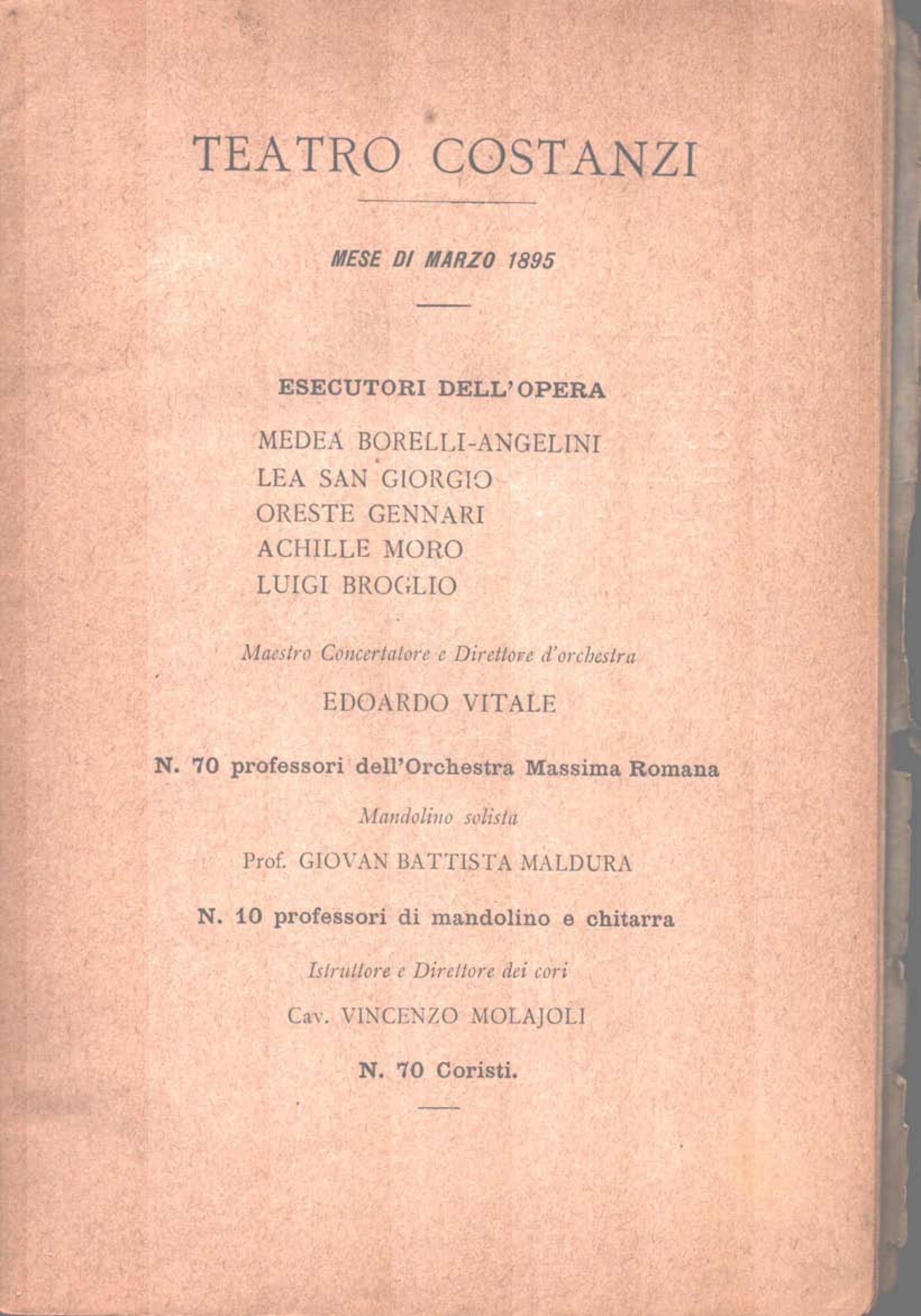 Esecutori – Libretto "A basso porto" N. Spinelli